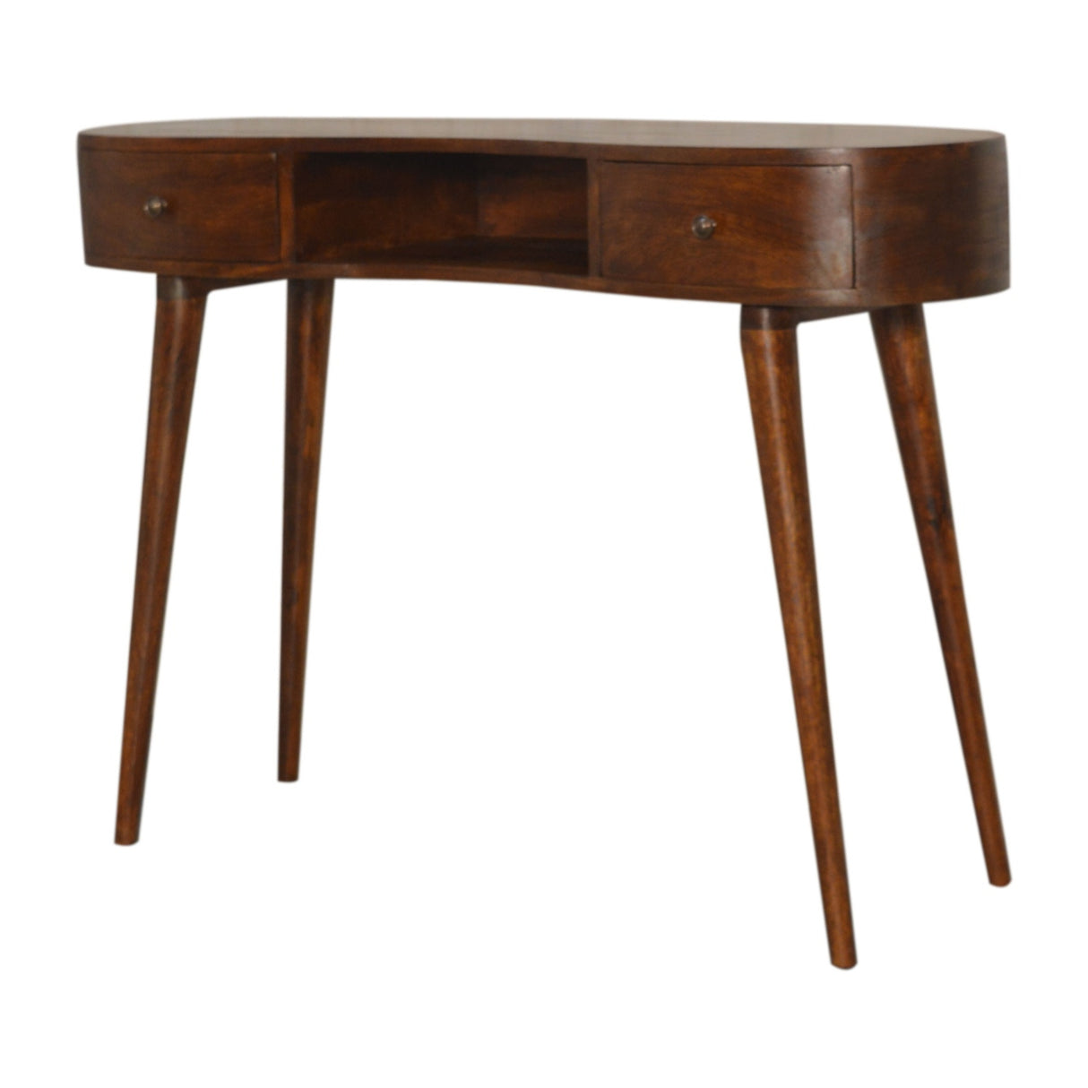 Solid Mango Wood Desk for Home in Wave Shape - Birmingham