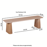 Solid Mango Wood Dining Bench - Indus