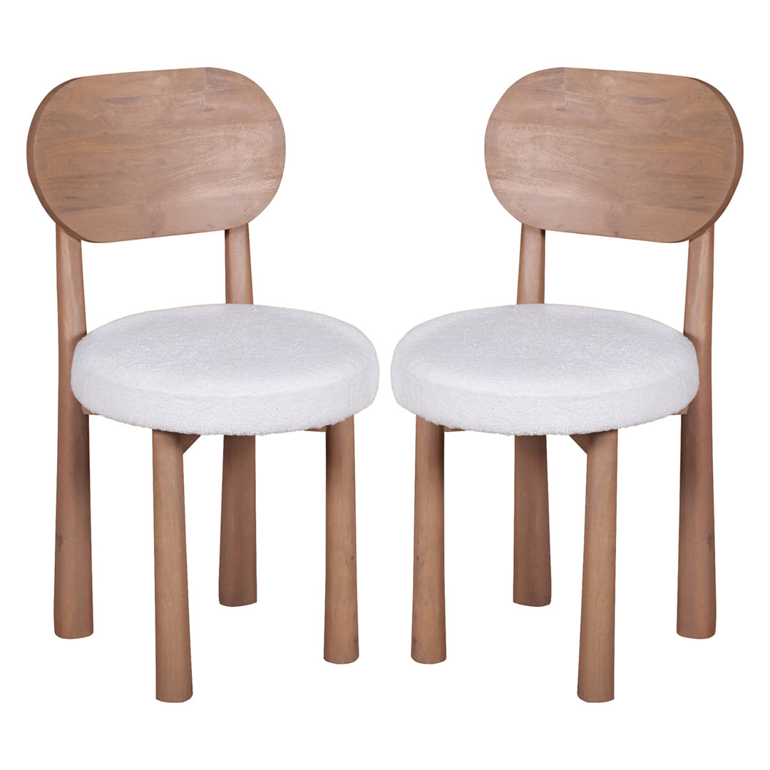 Solid Mango Wood Dining Chairs in Set Of 2 - Indus