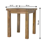Solid Mango Wood Dining Table for 4 to 6 People Rectangular Butterfly Extending - Granary