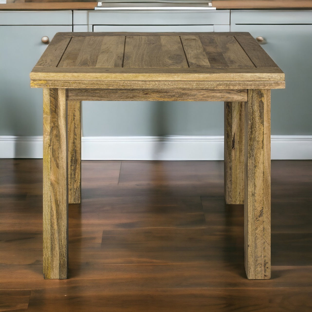 Solid Mango Wood Dining Table for 4 to 6 People Rectangular Butterfly Extending - Granary