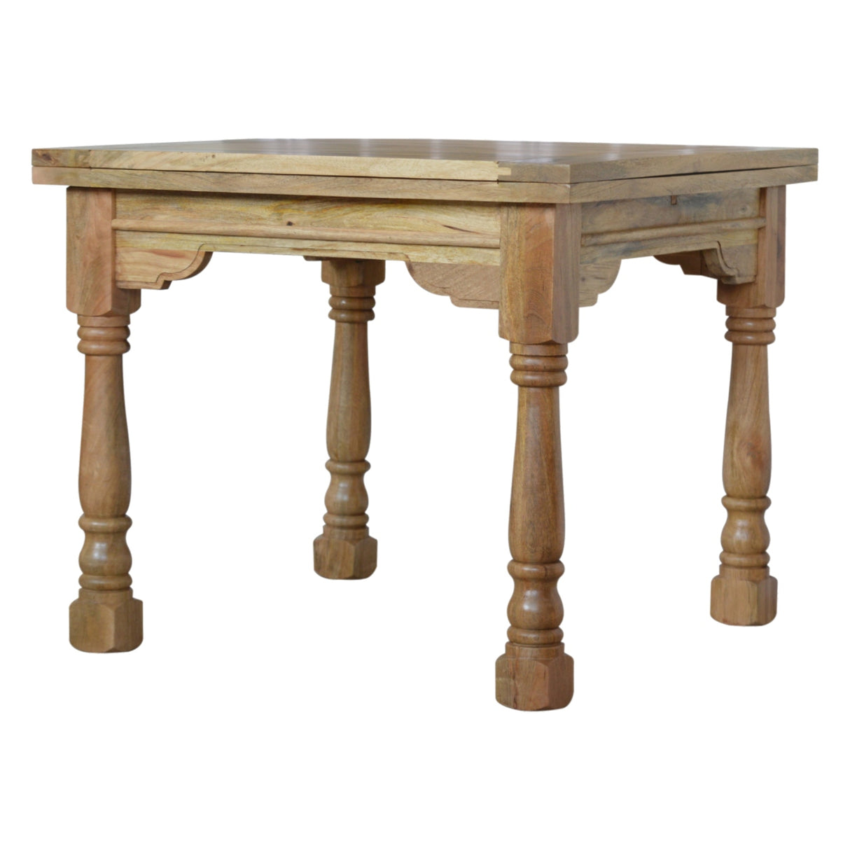 Solid Mango Wood Dining Table for 4 to 6 People Square Butterfly Extending - Granary