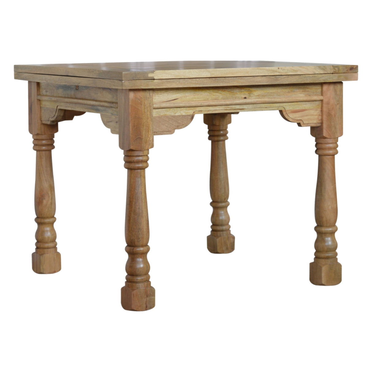 Solid Mango Wood Dining Table for 4 to 6 People Square Butterfly Extending - Granary
