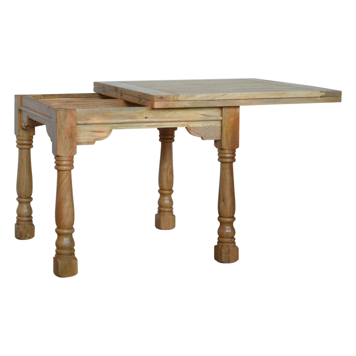 Solid Mango Wood Dining Table for 4 to 6 People Square Butterfly Extending - Granary