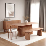 Solid Mango Wood Dining Table for 6 to 8 People Rectangular - Indus