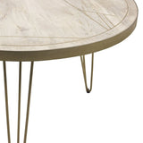 Solid Mango Wood Dining Table for 4 People - Light Gold