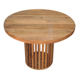 Solid Mango Wood Dining Table for 4 People Round - Ariella