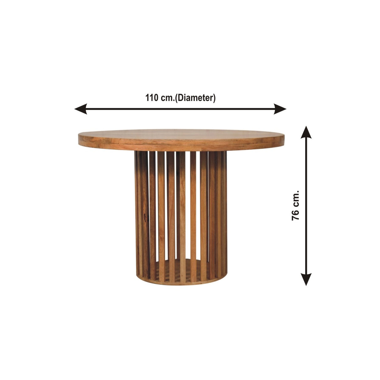 Solid Mango Wood Dining Table for 4 People Round - Ariella