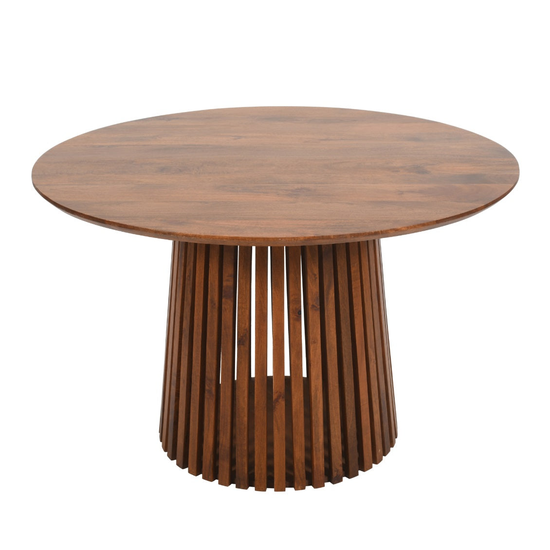 Solid Mango Wood Dining Table for 4 People Round - Inverley Designs