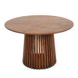 Solid Mango Wood Dining Table for 4 People Round - Inverley Designs