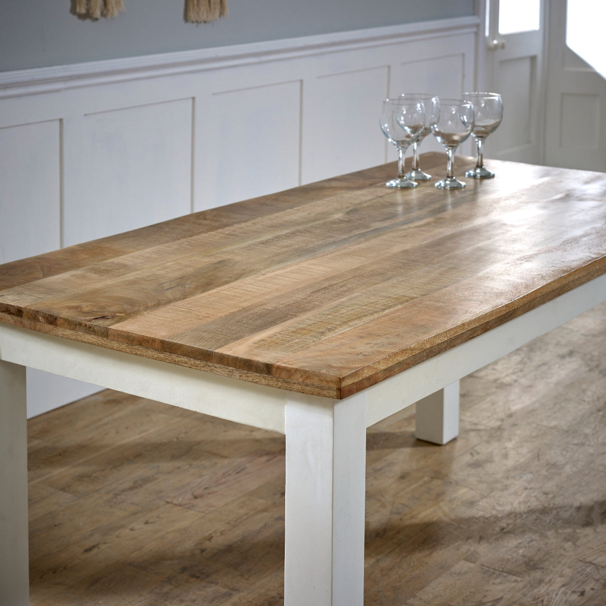 Solid Mango Wood Dining Table for 4 to 6 People - Alfie