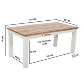 Solid Mango Wood Dining Table for 4 to 6 People - Alfie