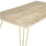 Solid Mango Wood Dining Table for 4 to 6 People - Light Gold