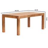 Solid Mango Wood Dining Table for 6 People - Toko