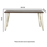 Solid Mango Wood Dining Table for 4 to 6 People - Dark Gold