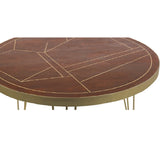 Solid Mango Wood Dining Table for 4 People - Dark Gold