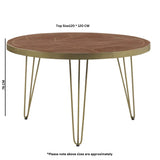 Solid Mango Wood Dining Table for 4 People - Dark Gold