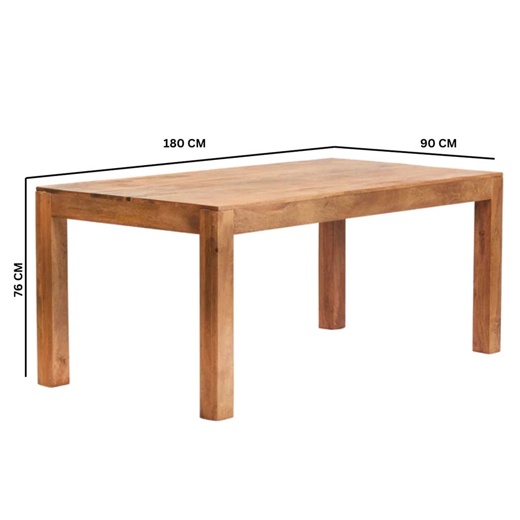 Solid Mango Wood Dining Table With 4 Chairs And 1 Bench - Toko