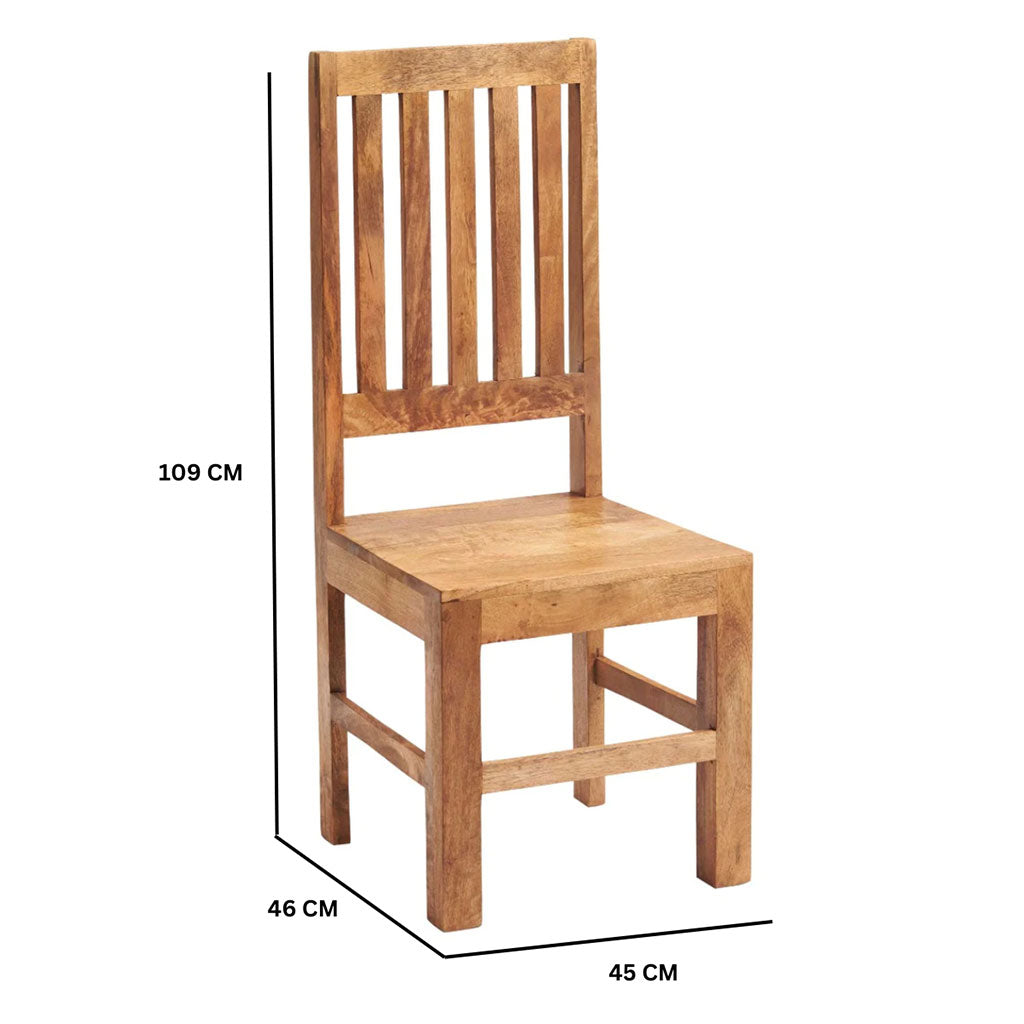Solid Mango Wood Dining Table With 4 Chairs And 1 Bench - Toko