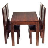 Solid Mango Wood Dining Table With 4 Chairs - Toko