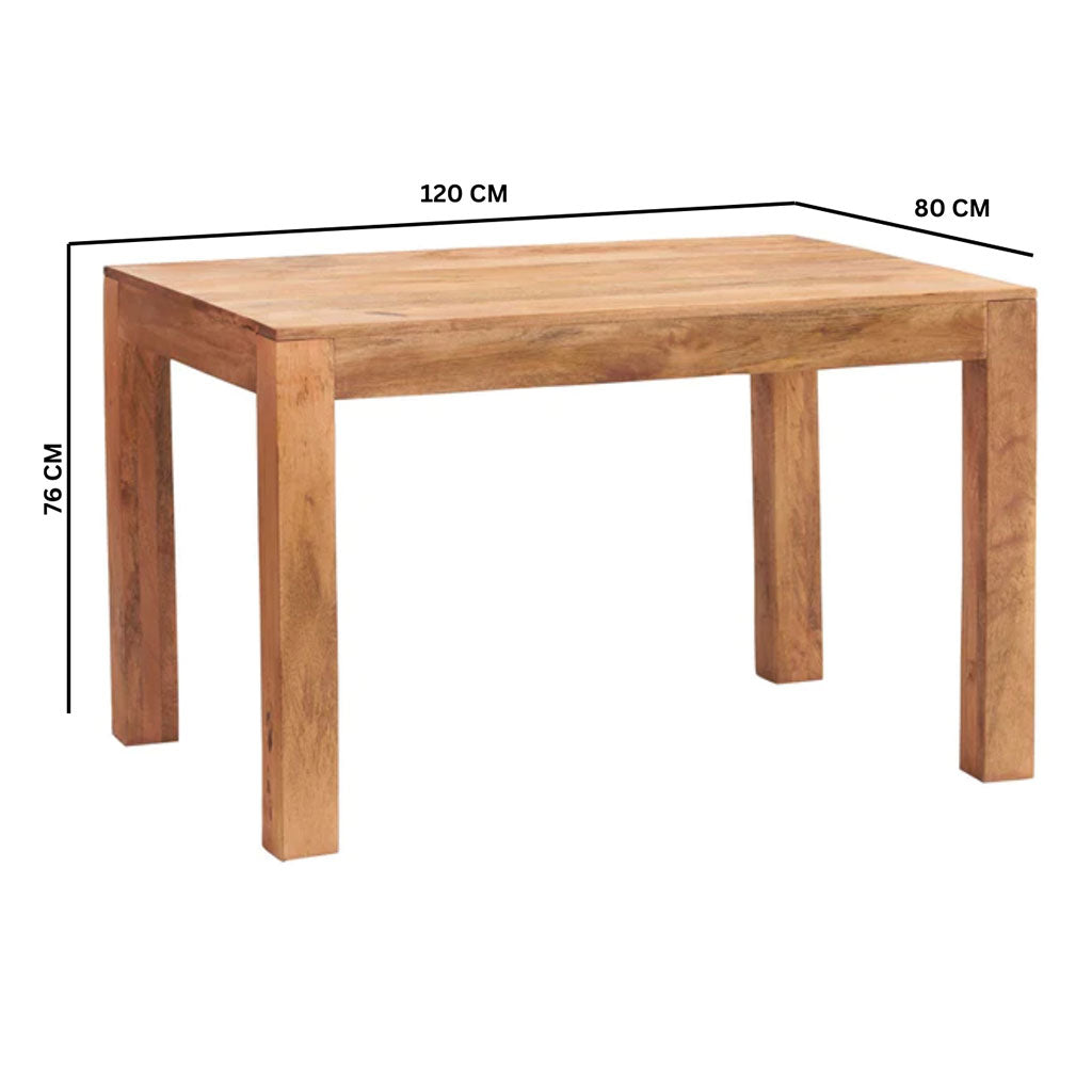 Solid Mango Wood Dining Table With 4 Chairs - Toko