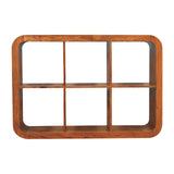 Solid Mango Wood Shelving Unit With 6 Open Compartments - Darcy