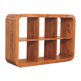 Solid Mango Wood Shelving Unit With 6 Open Compartments - Darcy