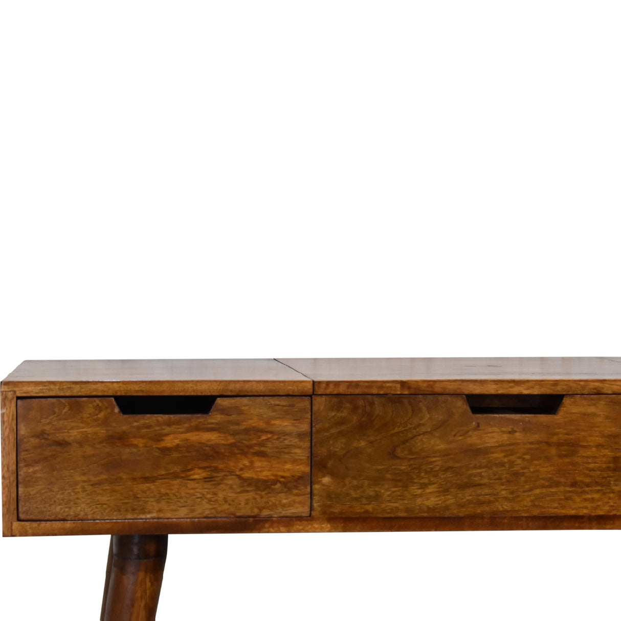 Solid Mango Wood Dressing Table With Foldable Mirror - Birmingham