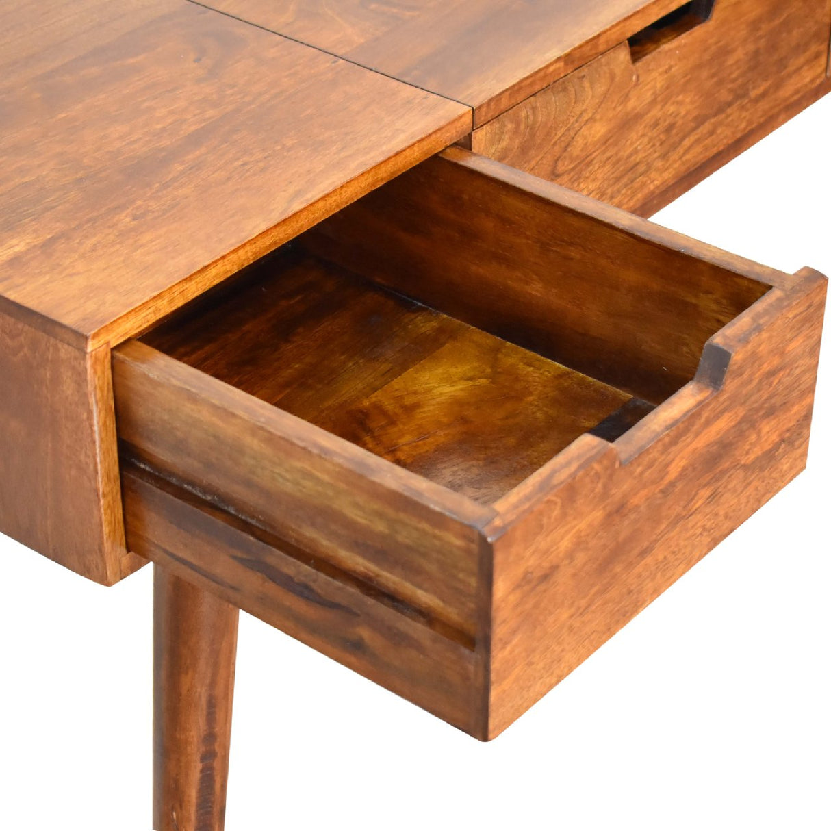 Solid Mango Wood Dressing Table With Foldable Mirror - Birmingham