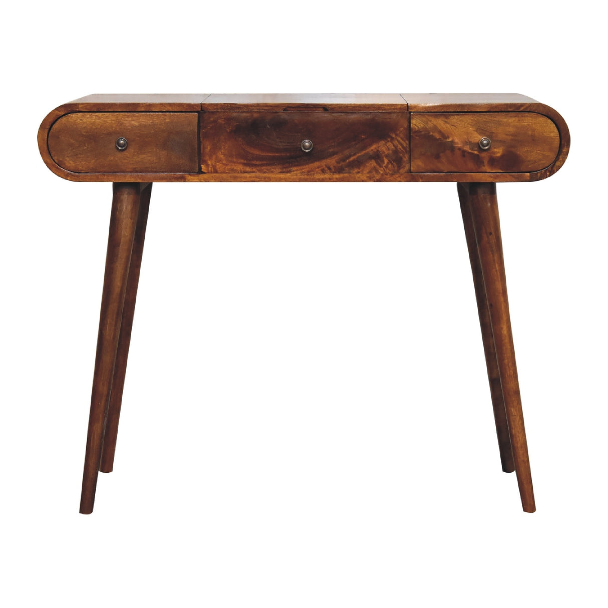 Solid Mango Wood Dressing Table With Folding Mirror - Birmingham