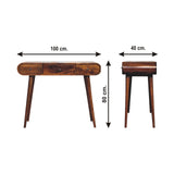 Solid Mango Wood Dressing Table With Folding Mirror - Birmingham