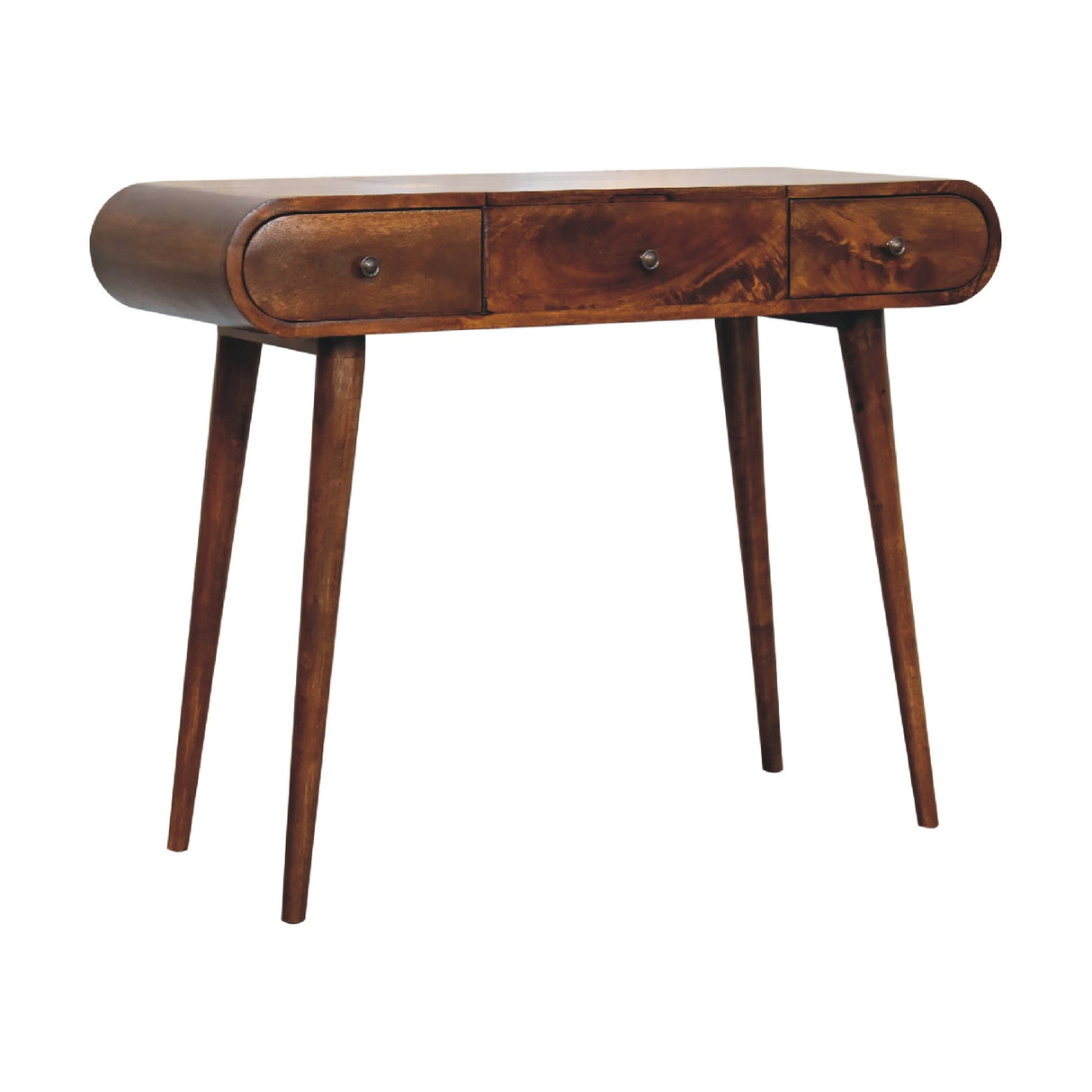 Solid Mango Wood Dressing Table With Folding Mirror - Birmingham