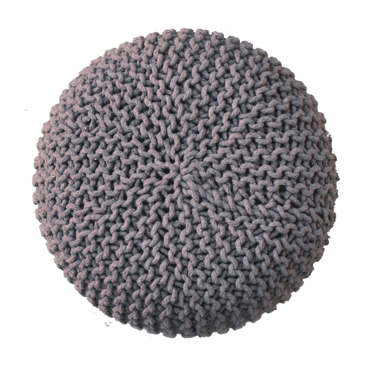 Solid Mango Wood Footstool Round With Woven Top - Keeva