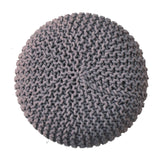 Solid Mango Wood Footstool Round With Woven Top - Keeva