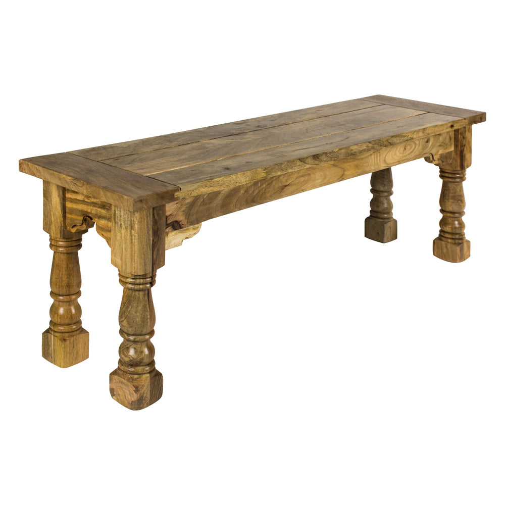 Solid Mango Wood Hallway Seating Bench - Granary