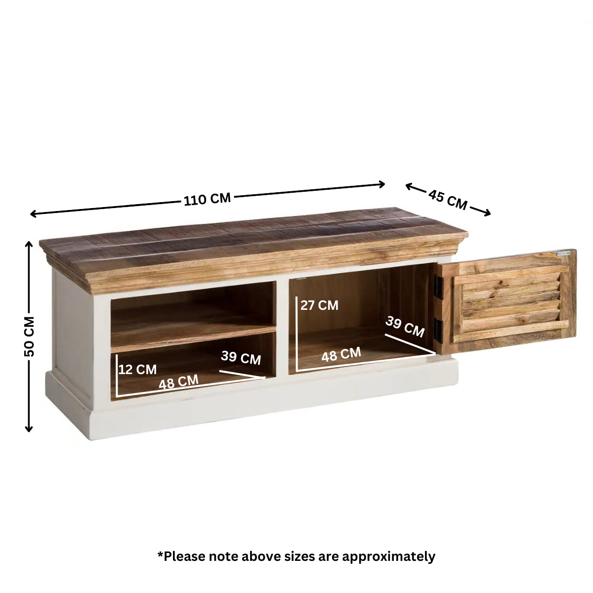 Solid Mango Wood Shoe Rack - Alfie