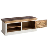 Solid Mango Wood Shoe Rack With Coat Hanger - Alfie