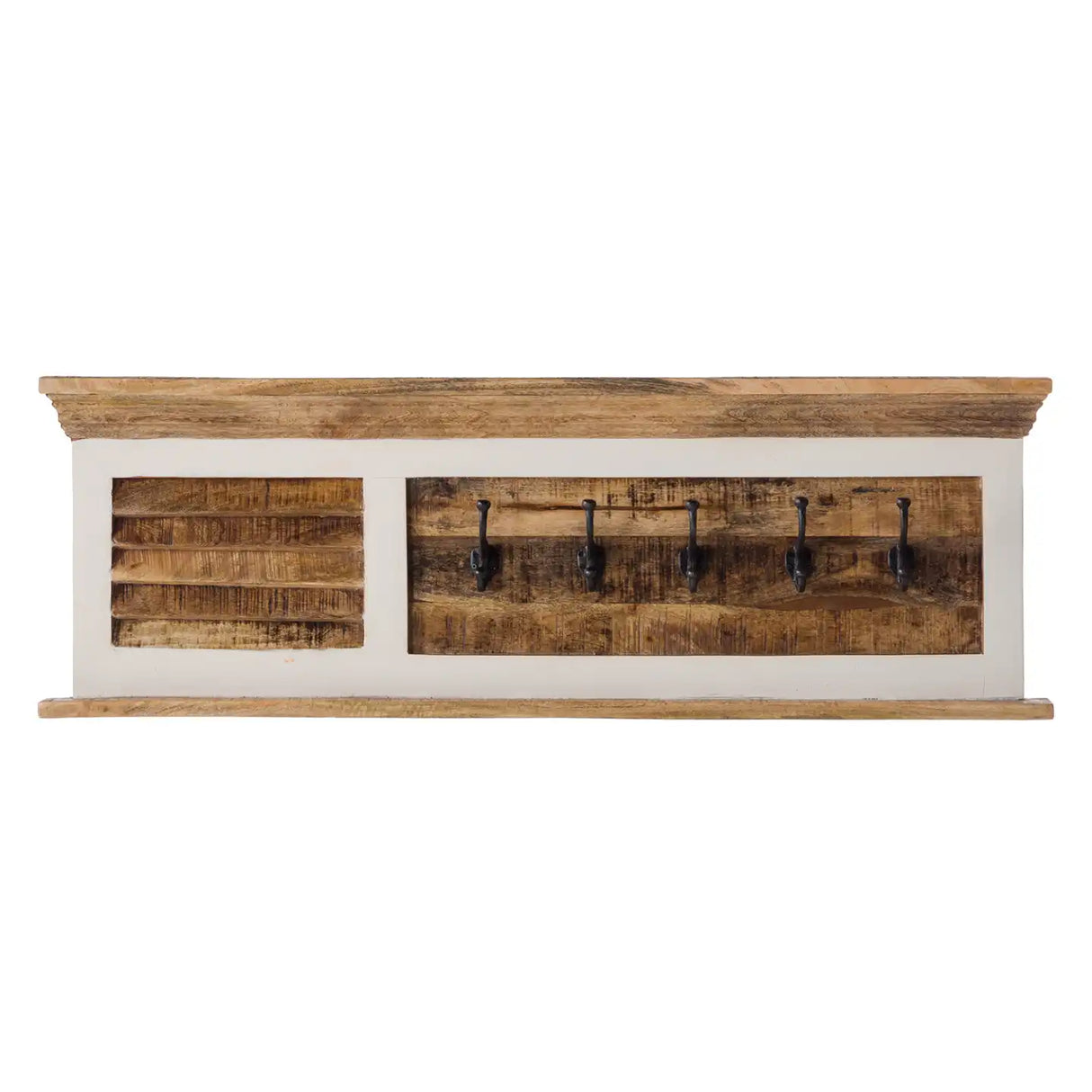 Solid Mango Wood Shoe Rack With Coat Hanger - Alfie