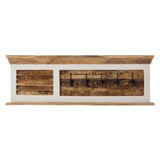 Solid Mango Wood Shoe Rack With Coat Hanger - Alfie