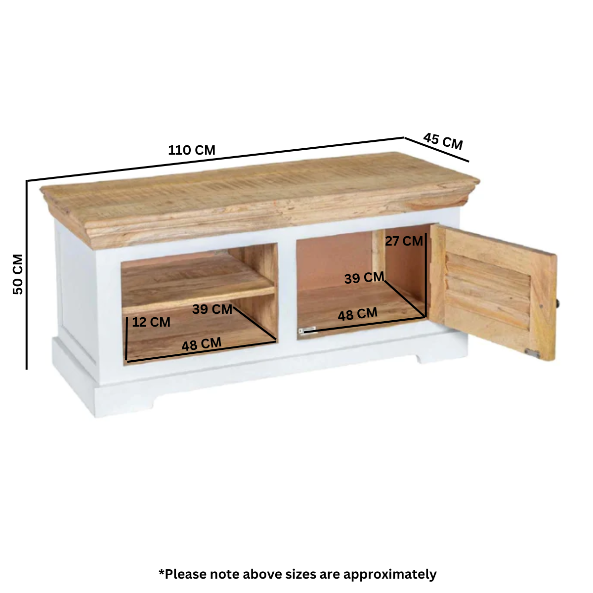 Solid Mango Wood Shoe Rack With Coat Hanger - Alfie