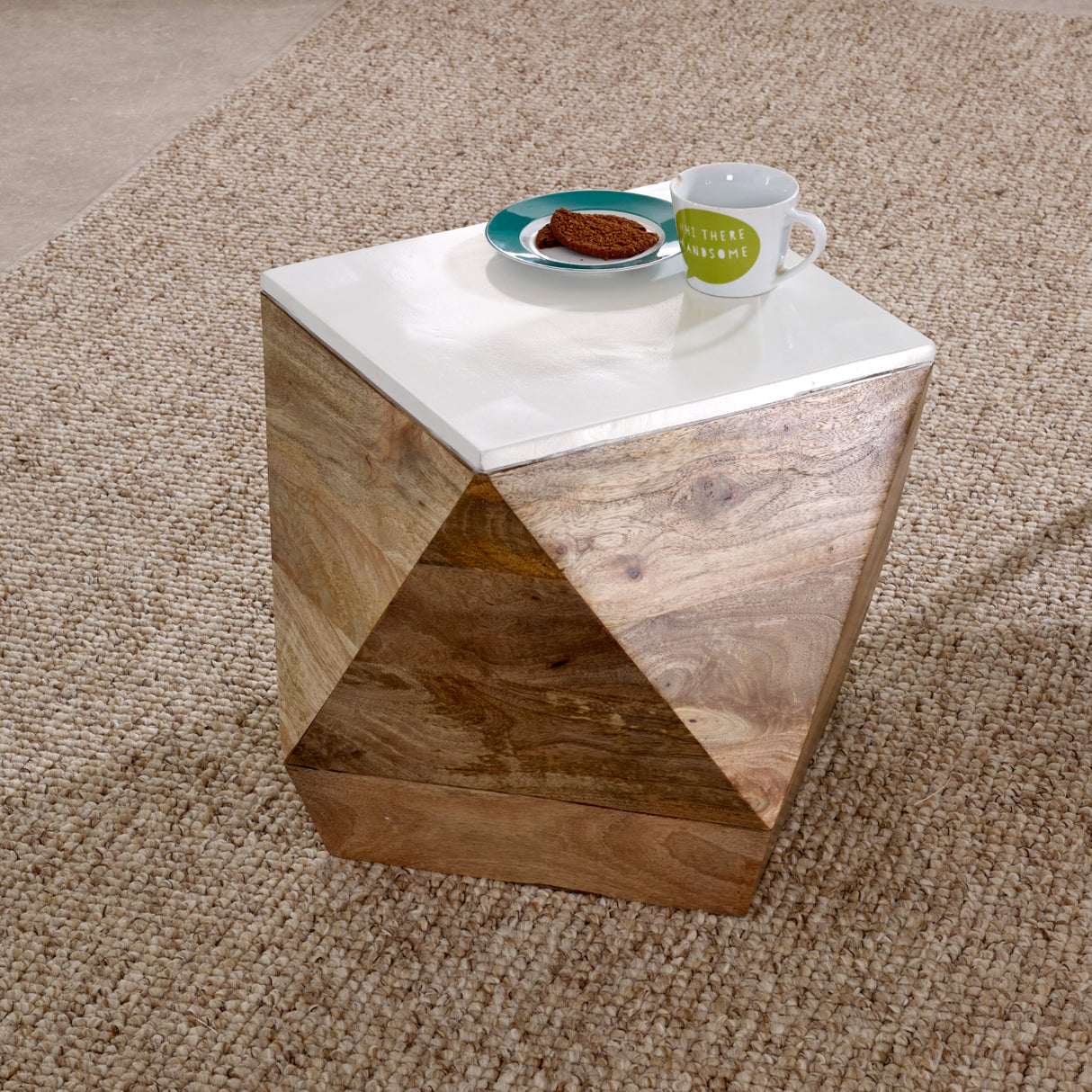 Solid Mango Wood Side Table - Alfie