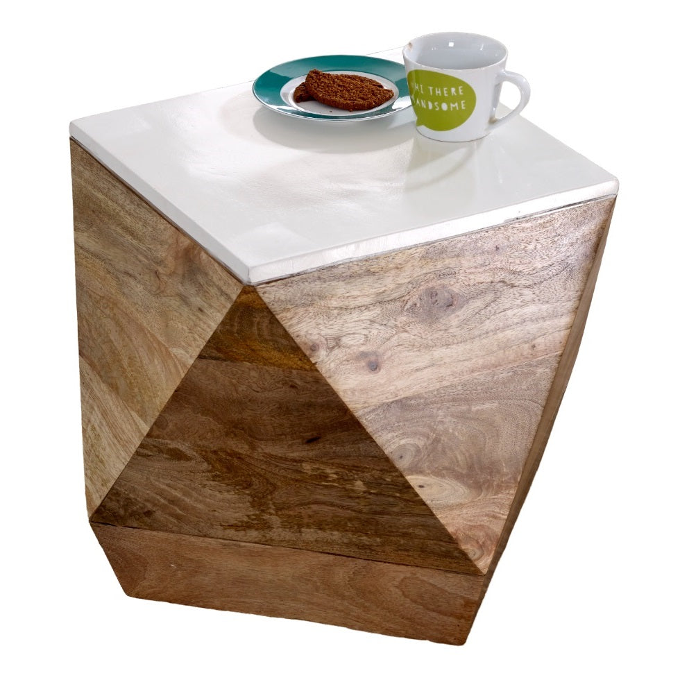 Solid Mango Wood Side Table - Alfie