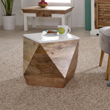 Solid Mango Wood Side Table - Alfie