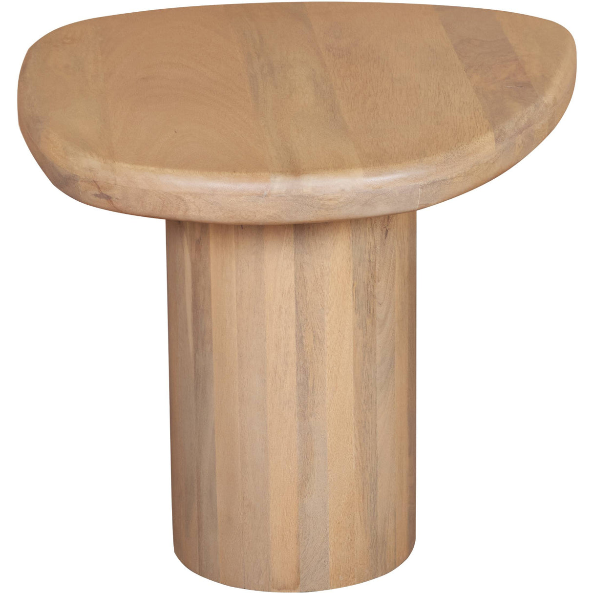 Solid Mango Wood Side Table in Fluted Design - Austin