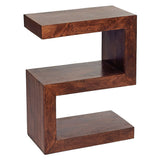 Solid Mango Wood Side Table S Shaped - Toko