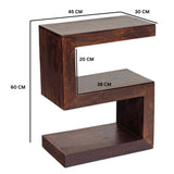 Solid Mango Wood Side Table S Shaped - Toko
