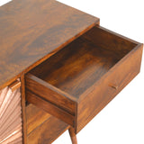 Solid Mango Wood Sideboard With 1 Copper Front Door And 3 Drawers - Manila