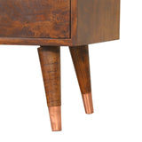 Solid Mango Wood Sideboard With 1 Copper Front Door And 3 Drawers - Manila