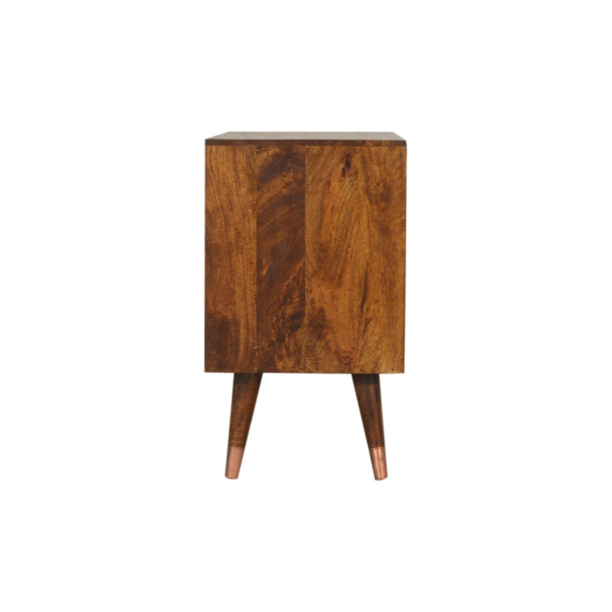 Solid Mango Wood Sideboard With 1 Copper Front Door And 3 Drawers - Manila