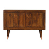 Solid Mango Wood Sideboard With 1 Copper Front Door And 3 Drawers - Manila